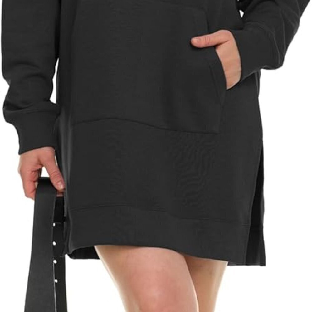 Hoodie Dress Women Oversized Fleece Pullover with Pockets Casual Lounge Wear